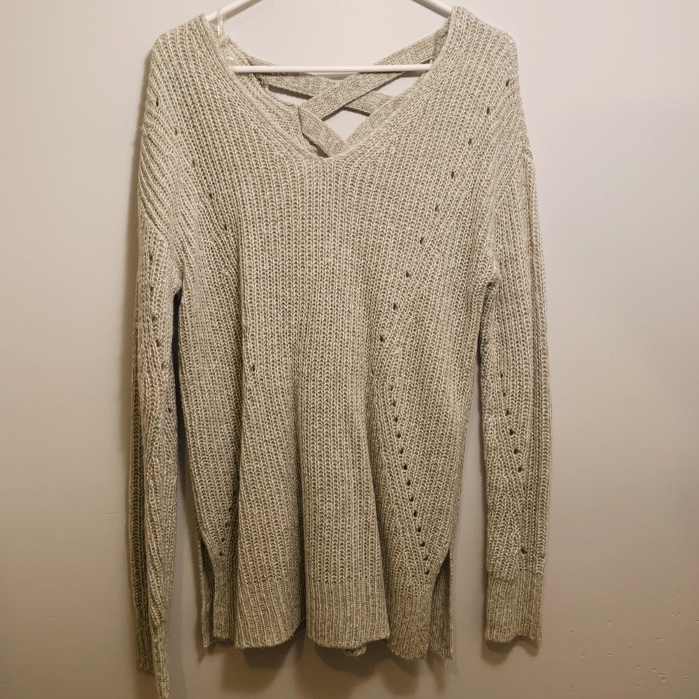 green criss cross sweater